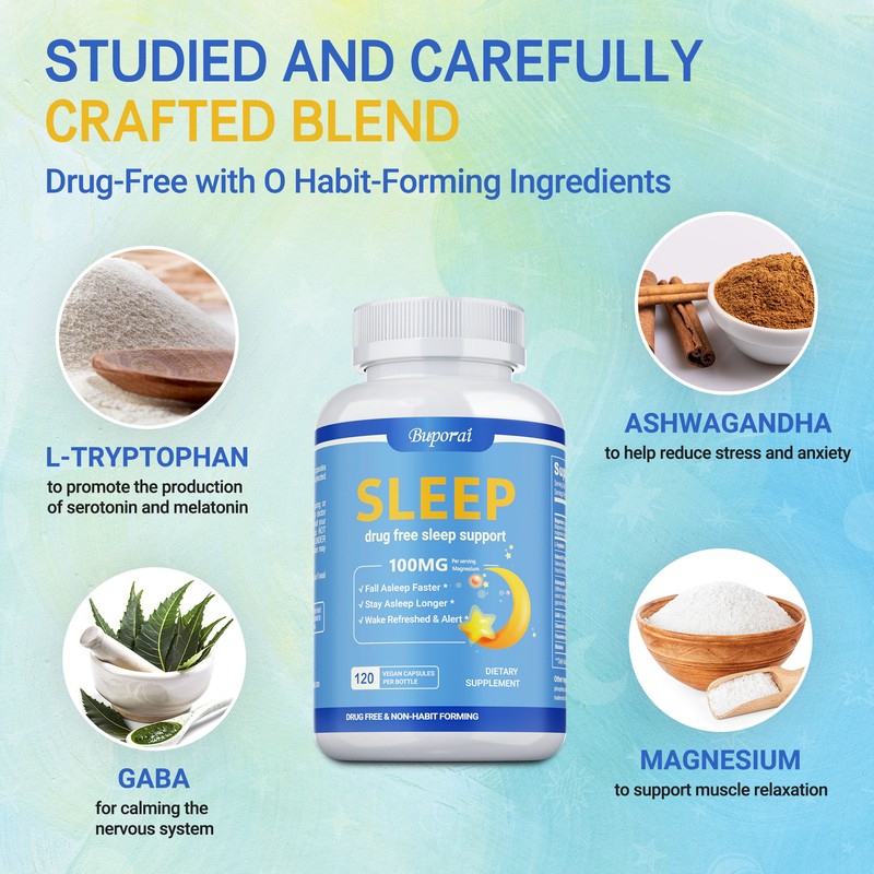 Sleep Capsules - Melatonin, Promotes Sleep and Relieves Anxiety and Stress gallery