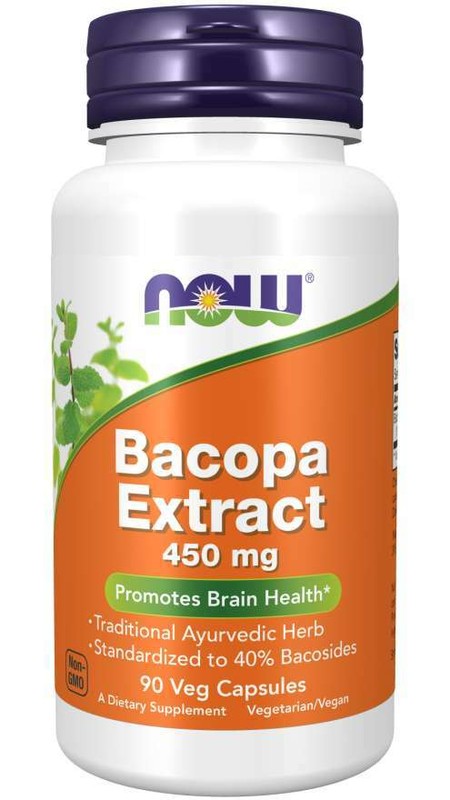 Now Foods Bacopa Extract 450mg Brain Health 90 Veg Capsules 10/24