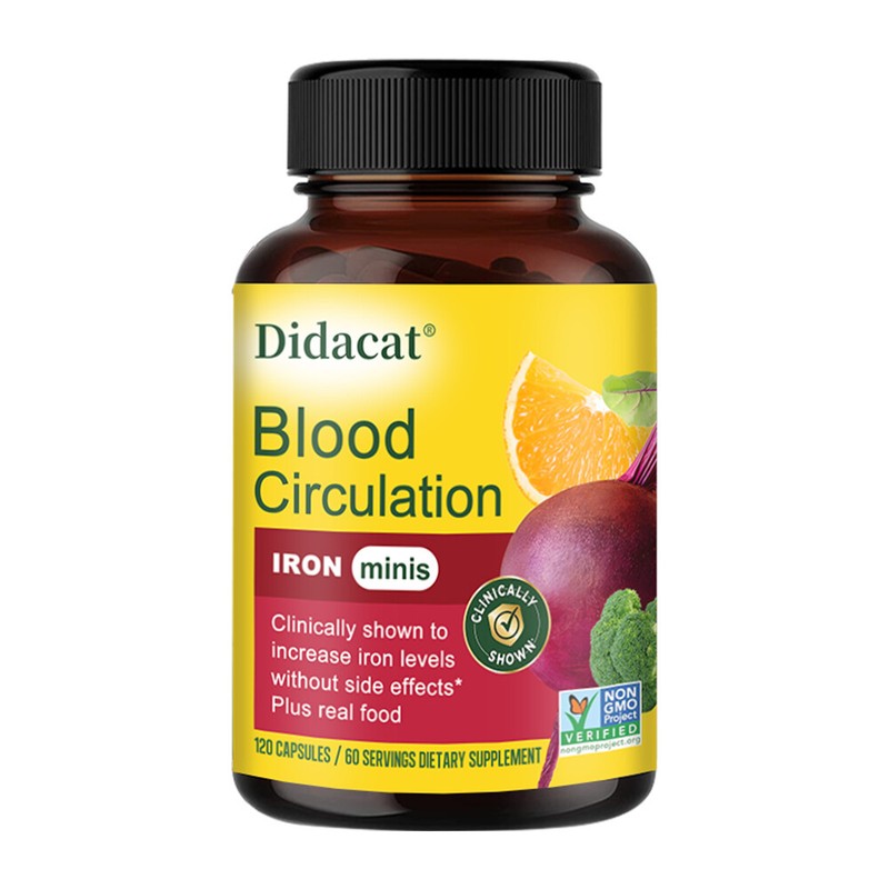 SUPPORT Blood Circulation HEALTH Supplement Capsules With Beetroot, Iron & B12