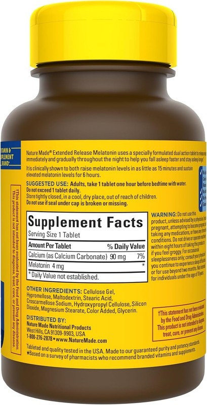 100% Drug-Free Melatonin 4mg Tablets - Gluten Free, 90 Count for Sleep Support gallery