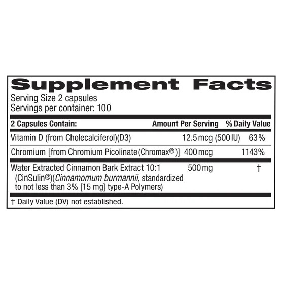 trunature Cinnamon Concentrate Cinsulin 500mg 200 Vegetarian Capsules Supplement gallery