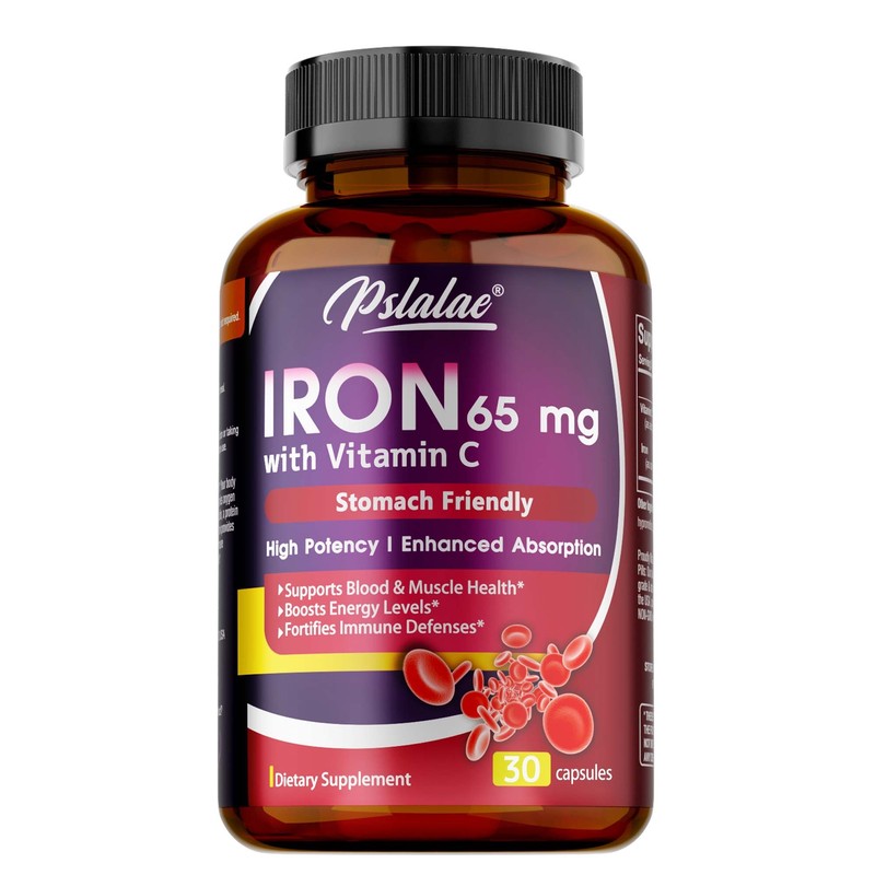 Iron Supplement 65mg – with Vitamin C – Absorbs Easily Raise Hemoglobin Levels