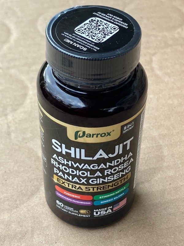 Shilajit Supplement & Ginseng Ashwagandha Rhodiola 60 count EXP 09/2027