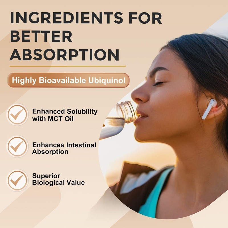 Ubiquinol CoQ10 300mg Softgels - 4-in-1 Antioxidant for Heart Health, Energy Boo gallery
