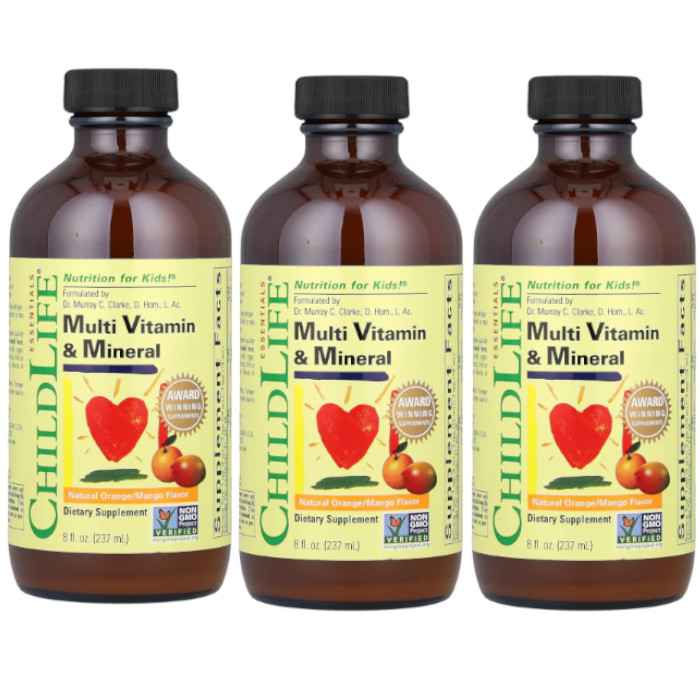 ChildLife Multi Vitamin & Mineral – Orange Mango 8 fl.oz (Pack of 3)