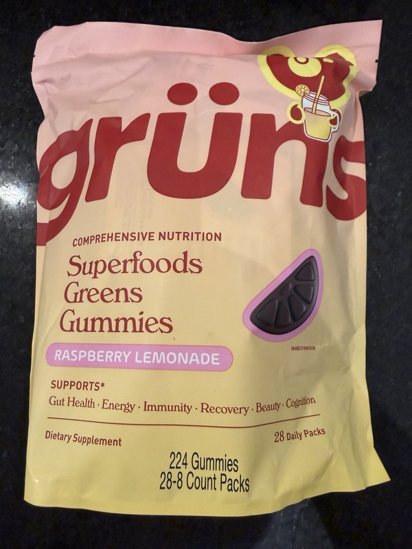 New Gruns Super Food Adult Vitamin Gummies Raspberry Lemonade – 28 Pack