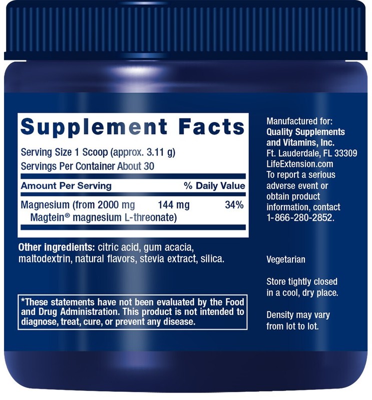 Life Extension Neuro-Mag Magnesium L Threonate Powder Tropical Punch 93.35g x 2P gallery