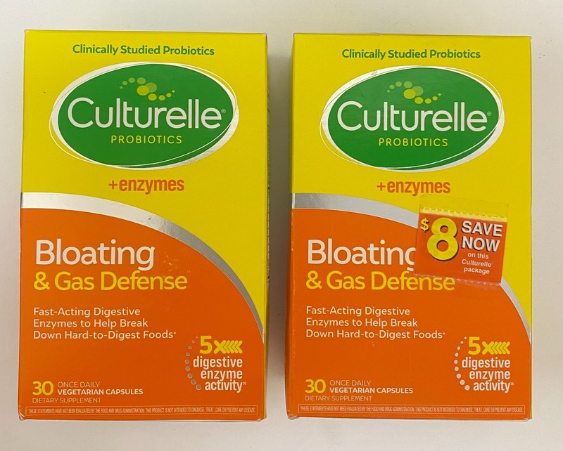 Lot of 2 Culturelle Probiotic Bloating & Gas Defense 30 Capsules Each EXP 06/26