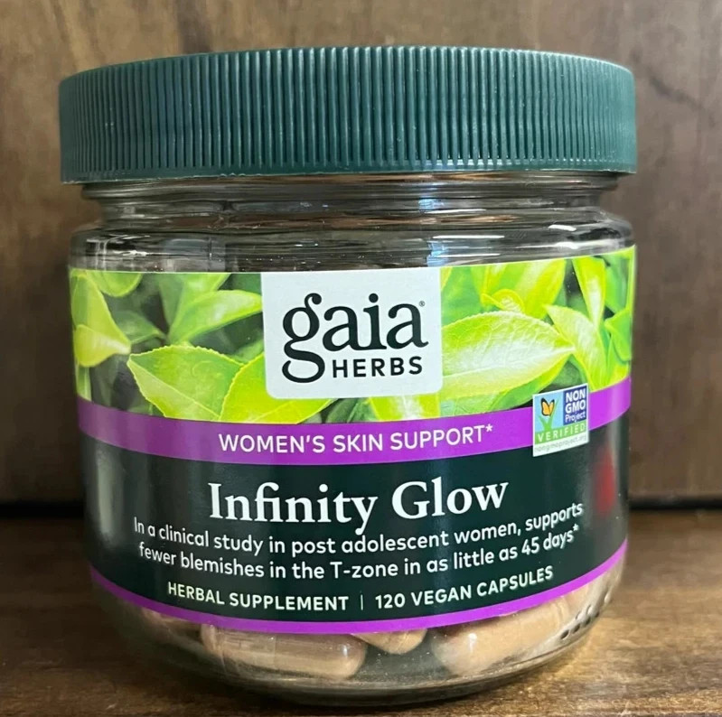 Gaia Herbs® Infinity Glow – Women’s Skin Support Supplement 120 Vegan Capsules