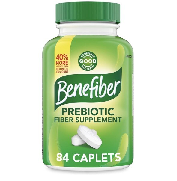 Benefiber Prebiotic Fiber Supplement Caplets, 84 Count