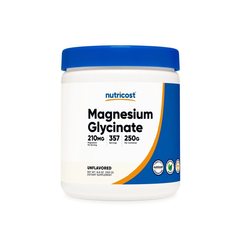 Nutricost Magnesium Glycinate Powder 8.8OZ (250G) Unflavored – EXP 05/2026