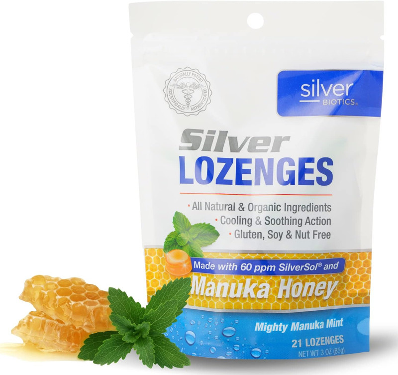 Silver Biotics Colloidal Silver Lozenges | 60 PPM Ag₄O₄ Silversol | Immune Suppo