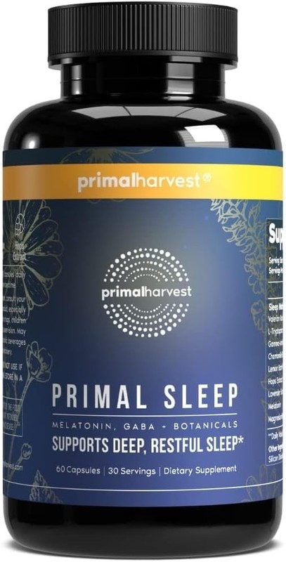 Primal Harvest Sleep Support Supplement, 60 60 Count (Pack of 1)
