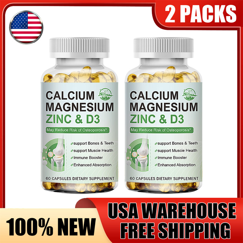 Zinc Magnesium Calcium & Vitamin D3 Complex For Immune & Bone Health – 2 Packs