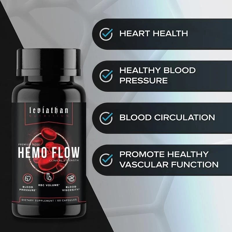 Leviathan Nutrition Hemo Flow Nattokinase Nitric Oxide Circulation Support