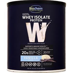 Biochem 100% Whey Protein Isolate – Grass Fed Vanilla 857 grams