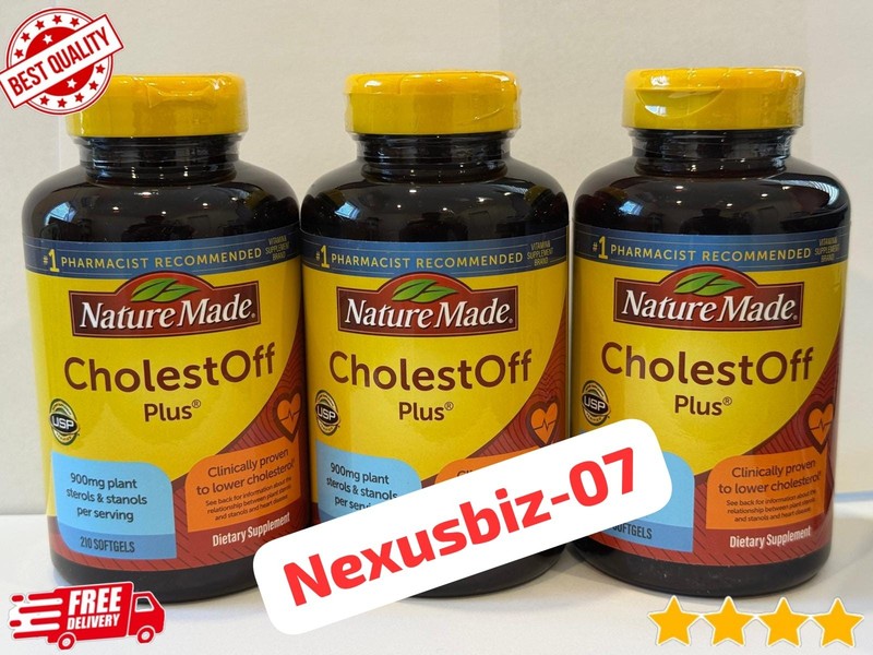 3 Pack Nature Made CholestOff Plus 900mg 210 Softgels Cholesterol Support Exp 03