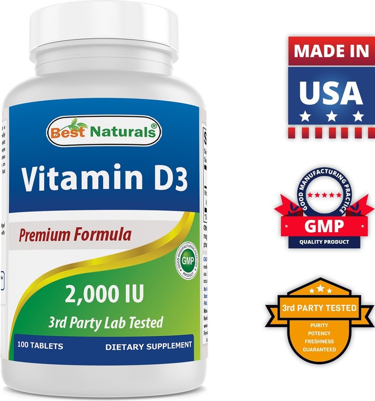 2 Pack Best Naturals Vitamin D3 2000 IU 100 Tablets gallery