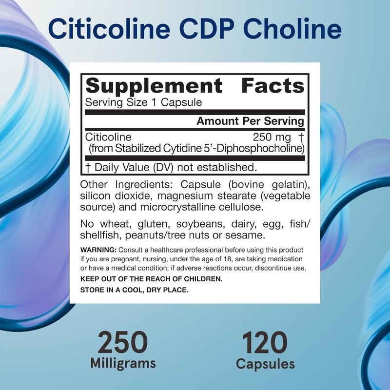 Citicoline, CDP Choline, 250 mg, 120 Capsules gallery