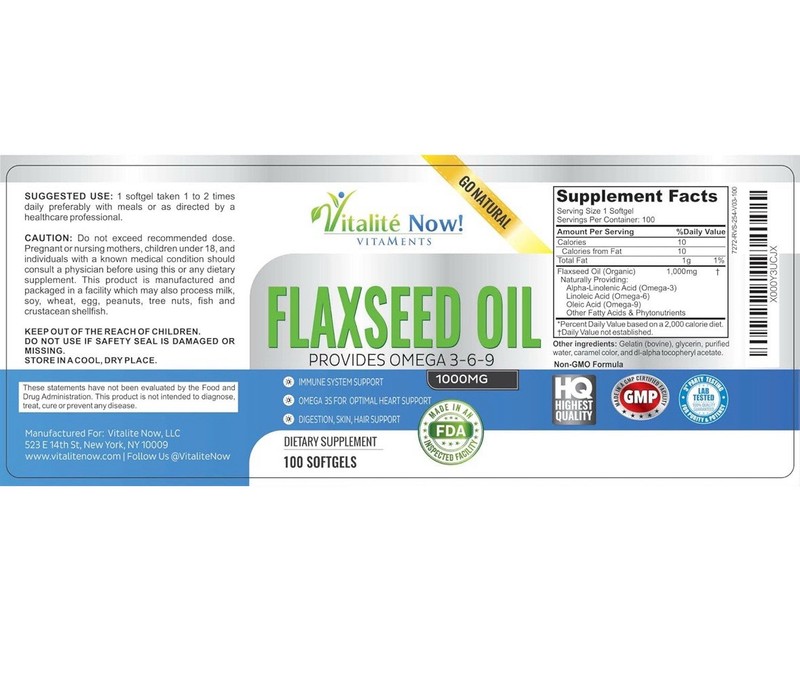 Organic Flaxseed Oil Softgels - 1000mg Premium, Virgin Cold Pressed from Flax... gallery
