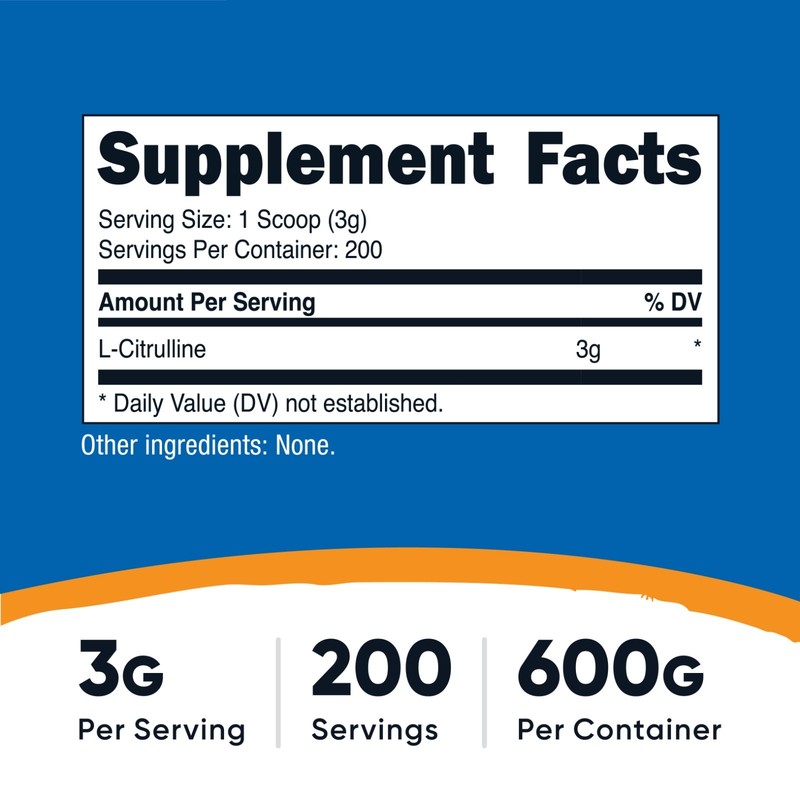 Nutricost L-Citrulline (Base) Powder - (600 Grams) gallery