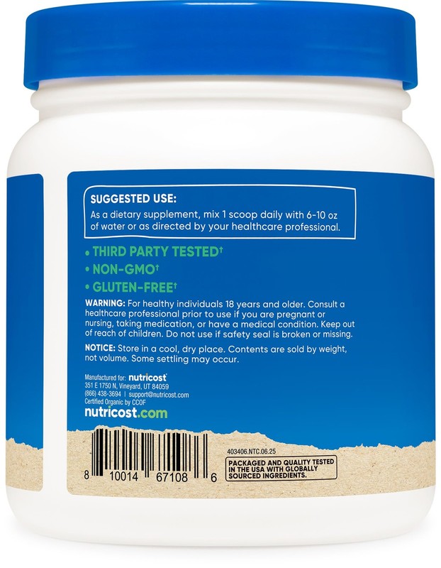Nutricost Organic Inulin Powder 1LB (454 Grams) 7 1 Pound (Pack of 1), Red gallery