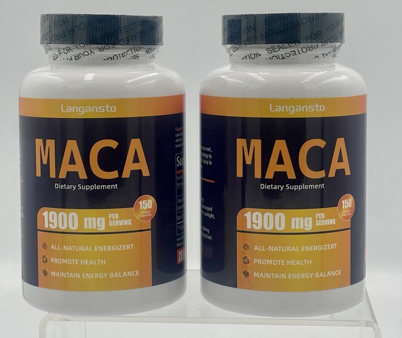 Lot of 2 Langansto MACA Dietry Supplement 1900mg 150 veggie capsules EXP 12/2026