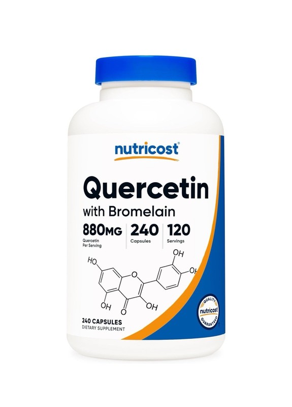 Quercetin 880Mg, 240 Capsules with Bromelain (165Mg) – 120 Serving. Sealed. New.