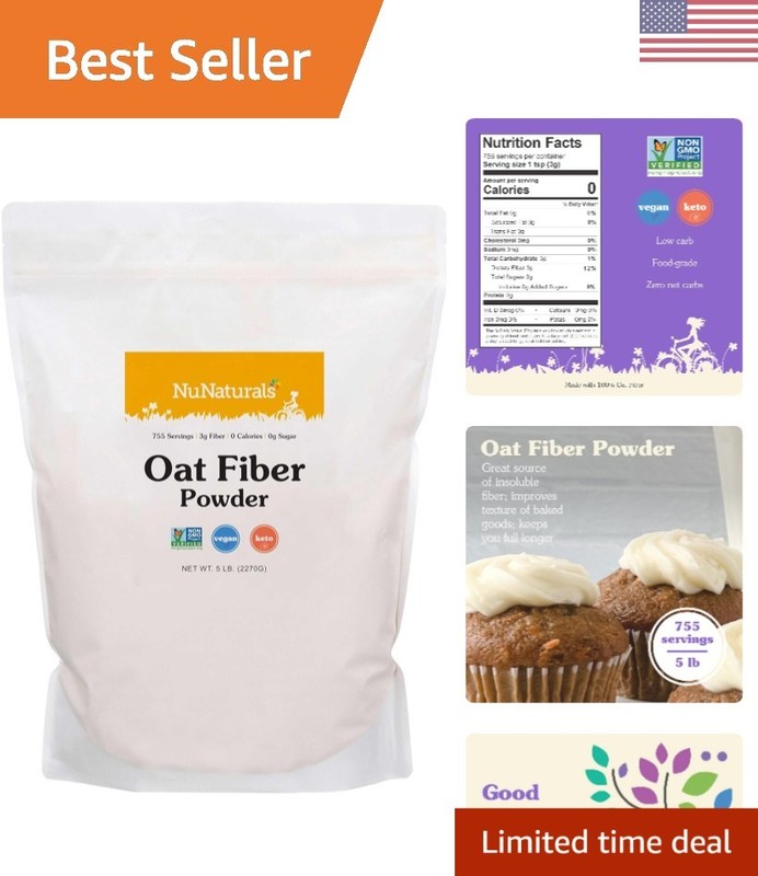 80 oz Natural Oat Fiber Powder – Boost Digestive Health & Energy Naturally