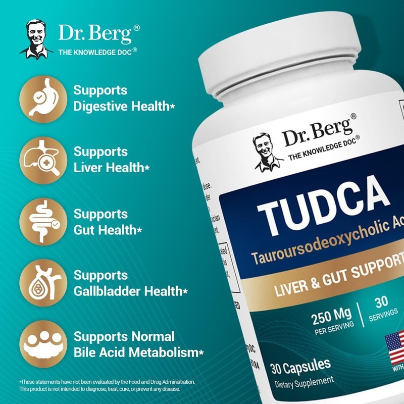 Dr. Berg TUDCA Supplement Tauroursodeoxycholic Acid Powerful Formula 30 capsules gallery