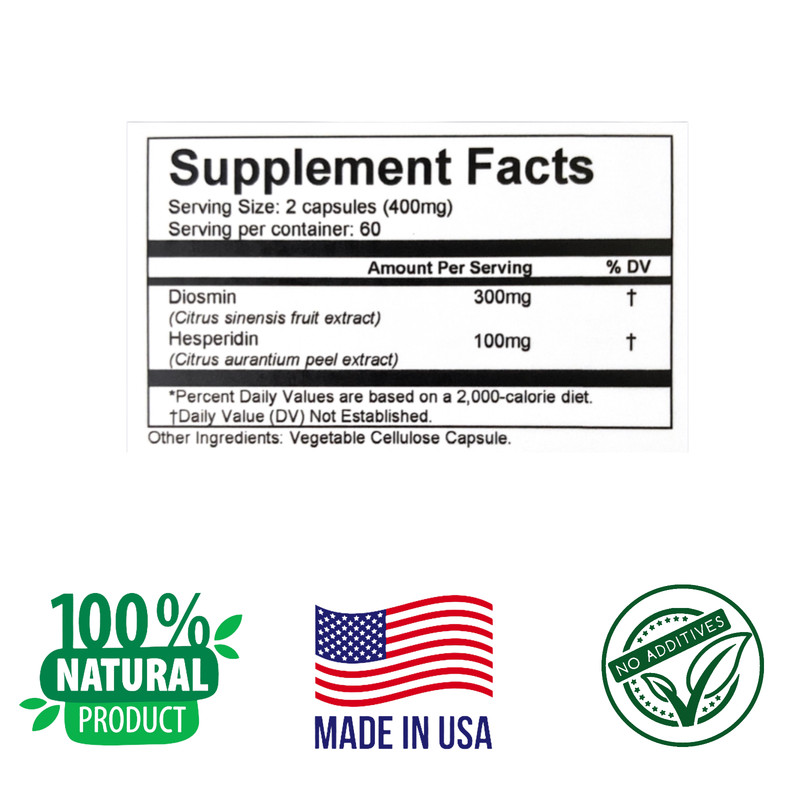 REMOVE VARICOSE VEINS, 120 Capsules, Diosmin and Hesperidin, Biomedical Formula. gallery