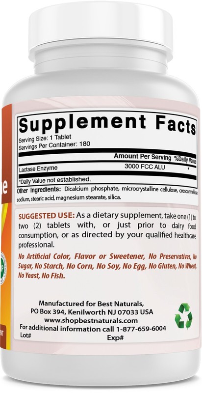 3 Pack Fast Acting Lactase Enzyme Tablet, 3000 Fcc Alu, 180 Count gallery