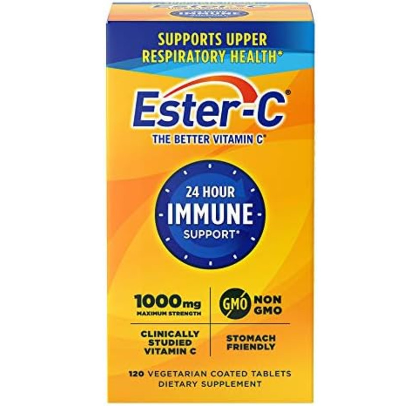 Ester-C Vitamin C 1000 mg Coated tablets, immune System Booster Supplement 120ct