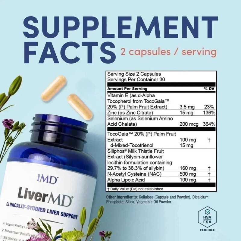 2 Packs 1MD Nutrition LiverMD - Liver Support Supplement New | Exp 11/2027 gallery