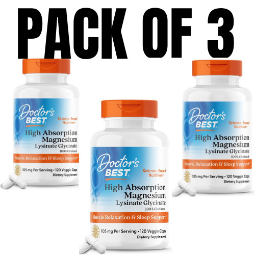 Doctor’s Best High Absorption Magnesium – 120 Count (Pack of 3)