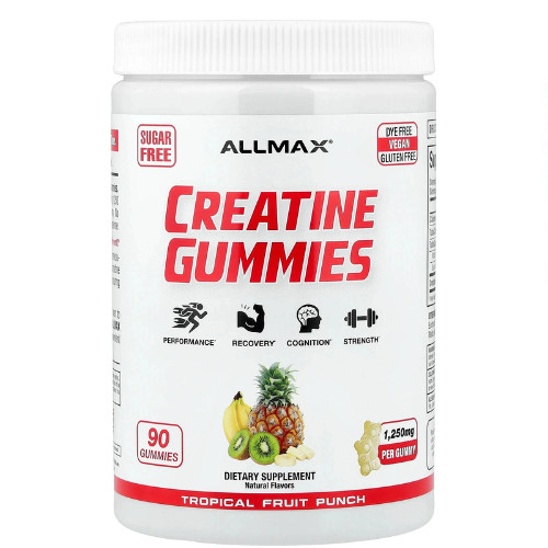 Creatine Gummies, Tropical Fruit Punch, 1,250 mg, 90 Gummies