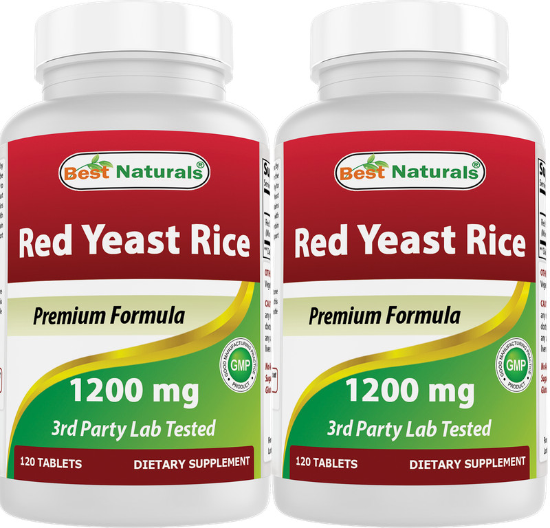 2 Pack Best Naturals Red Yeast Rice 1200 mg 120 Tablets